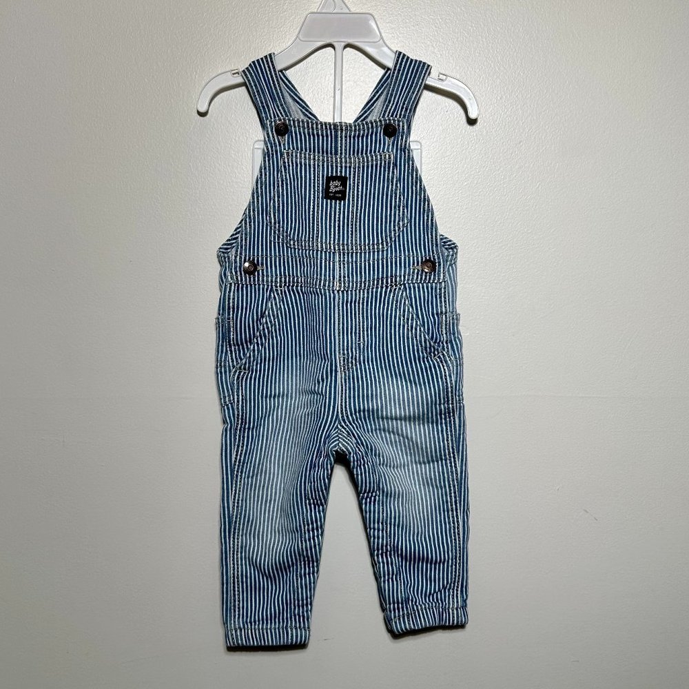 OshKosh B'Gosh | Baby Knit-Like Denim Overalls | Hickory Stripe | 12 months